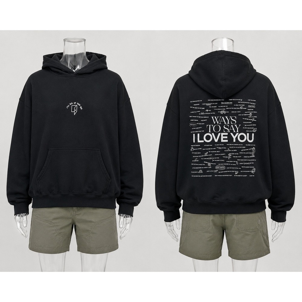 Lonely Ghost Ways To Say I Love You Hoodie Black Mens XL I'll Go If You Go